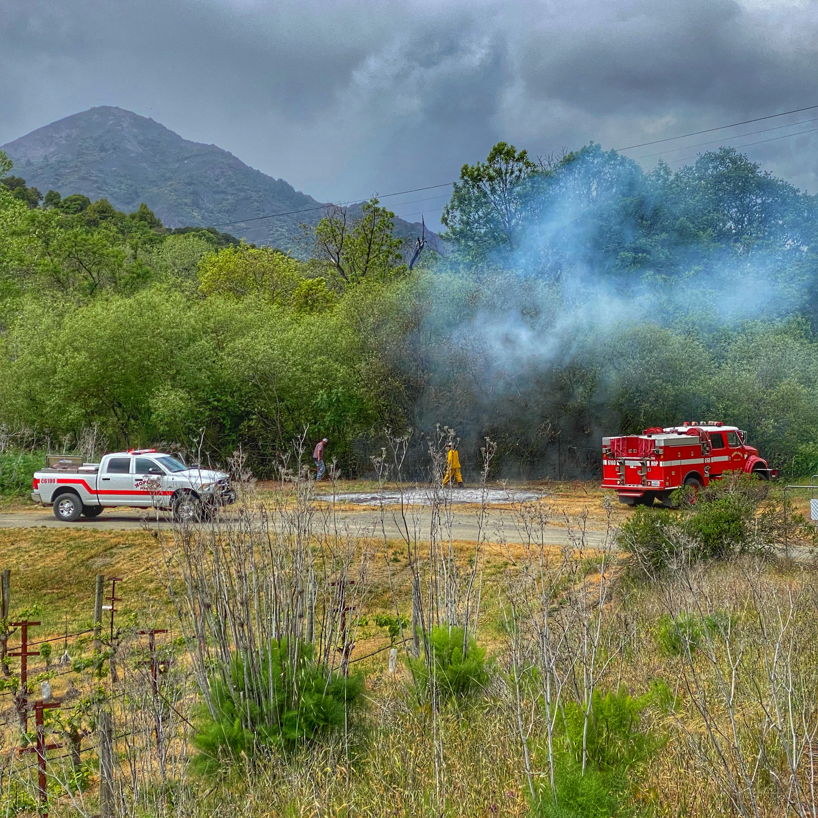 Fire Personnel Respond To Unattended Burn Pile Alongside Highway 101 ...